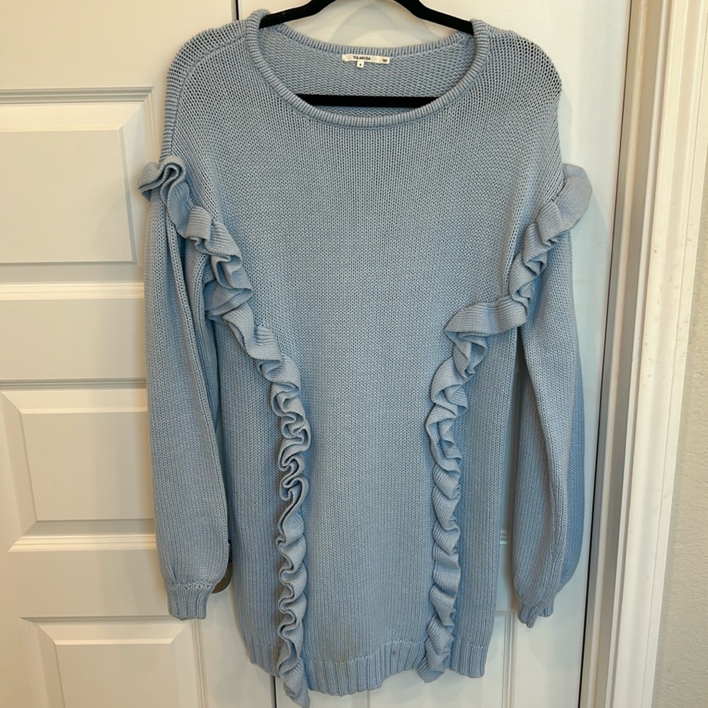 Tularosa sweater dress with ruffle detail, NWOT